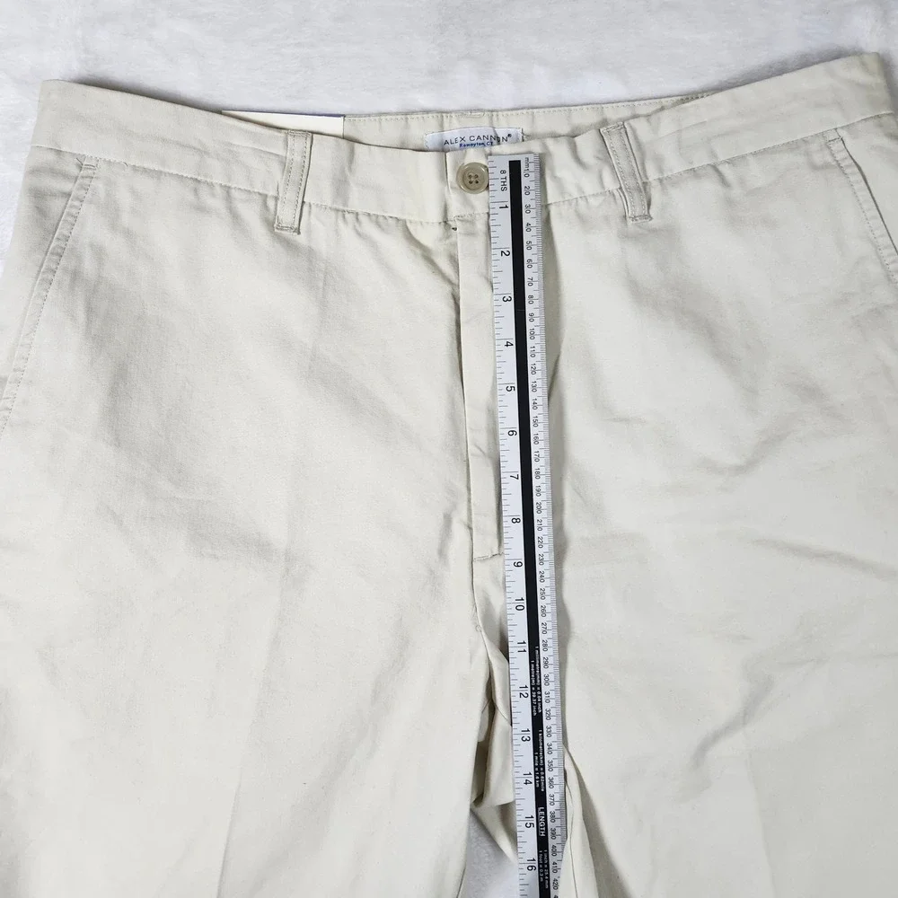 Alex Cannon Shorts Men 38 Stone New NWT Classics Flat Front‎ Cotton Blend